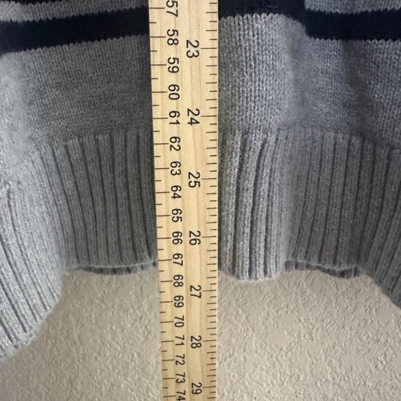 Nautica Jeans Co 1/4 Zip Casual Striped Blue Grey Waffle Knit Sweater Men 2XL - Picture 3 of 12